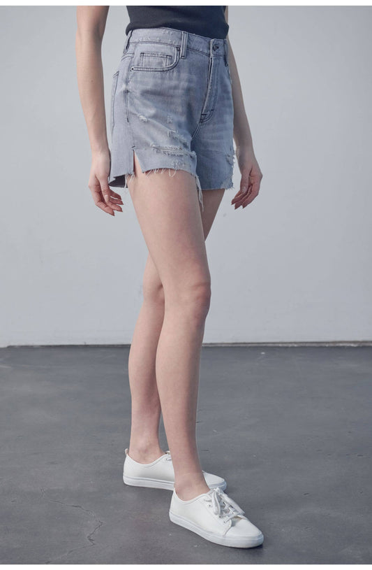 Classic Side Slit Denim Shorts