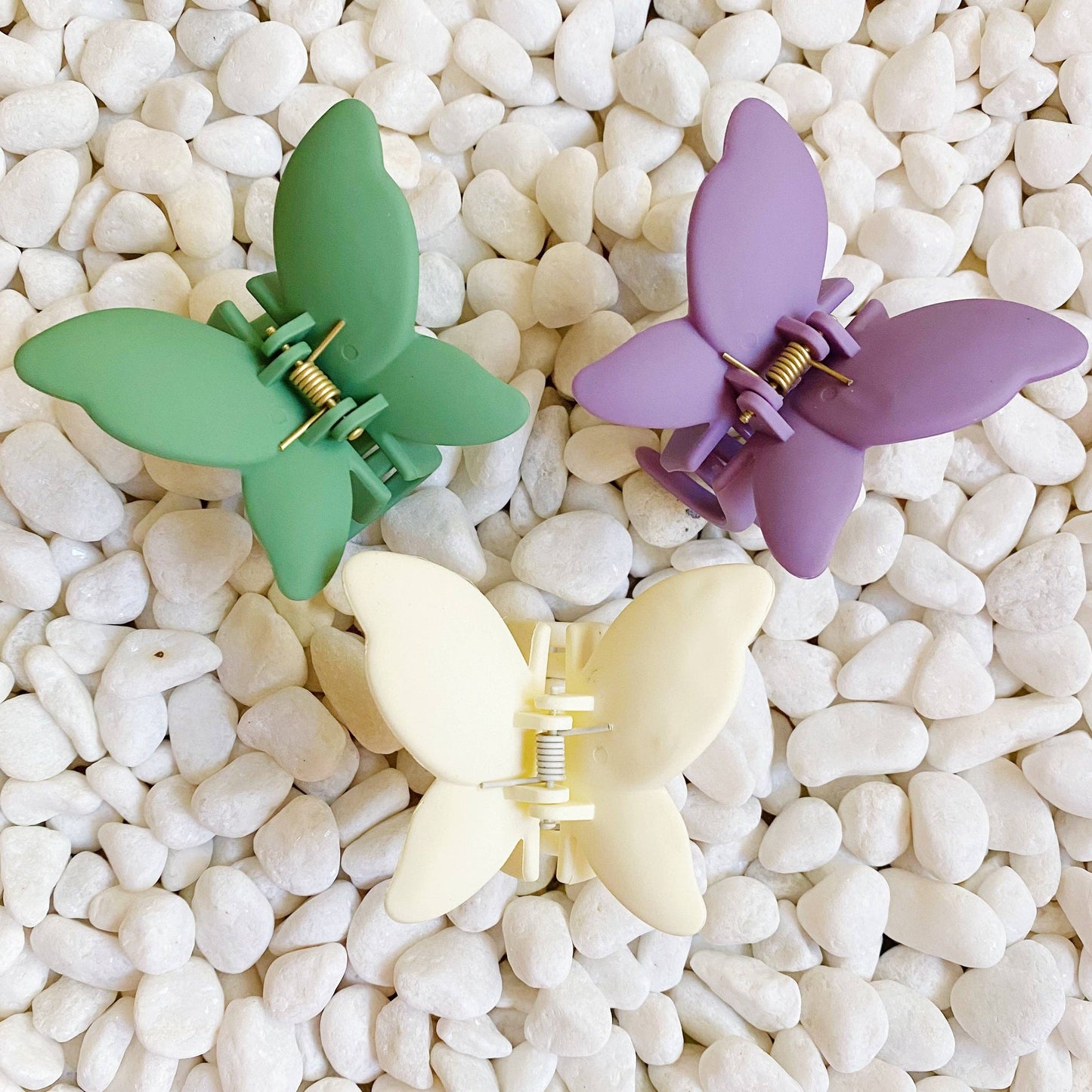 Trio of Butterflies Hair Claw Set: Lavender