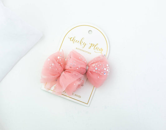 Tulle Hair Bow Clip Set