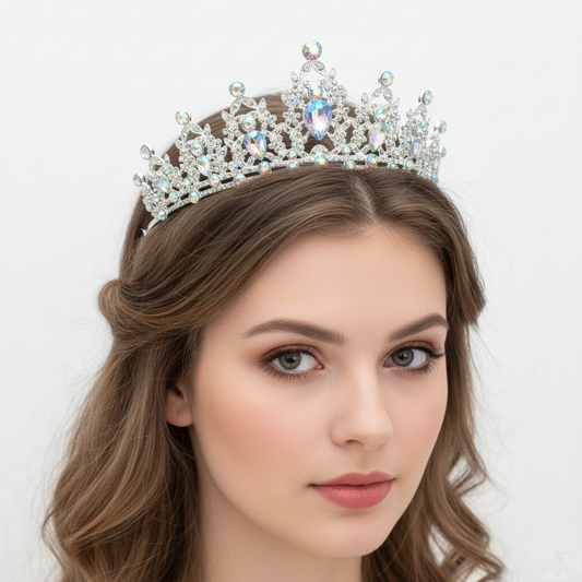 Iridescent Royal Crystal Crown Tiara