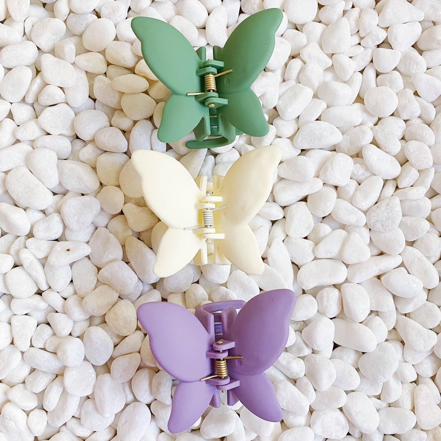 Trio of Butterflies Hair Claw Set: Lavender