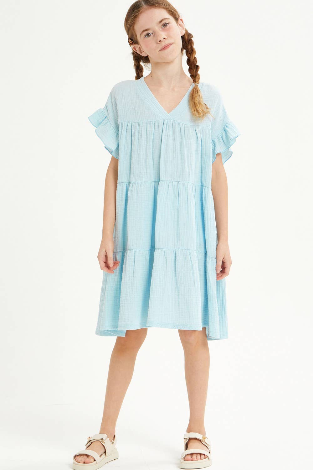 Light Blue Ruffle Dress