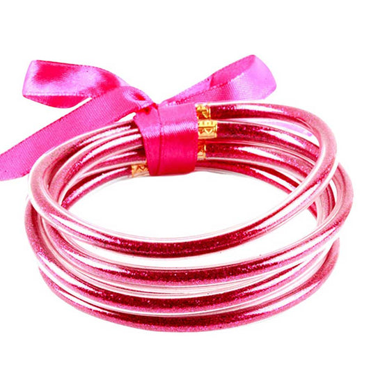 5PCS Glitter Jelly Tube Bangle Bracelets *FINAL SALE*