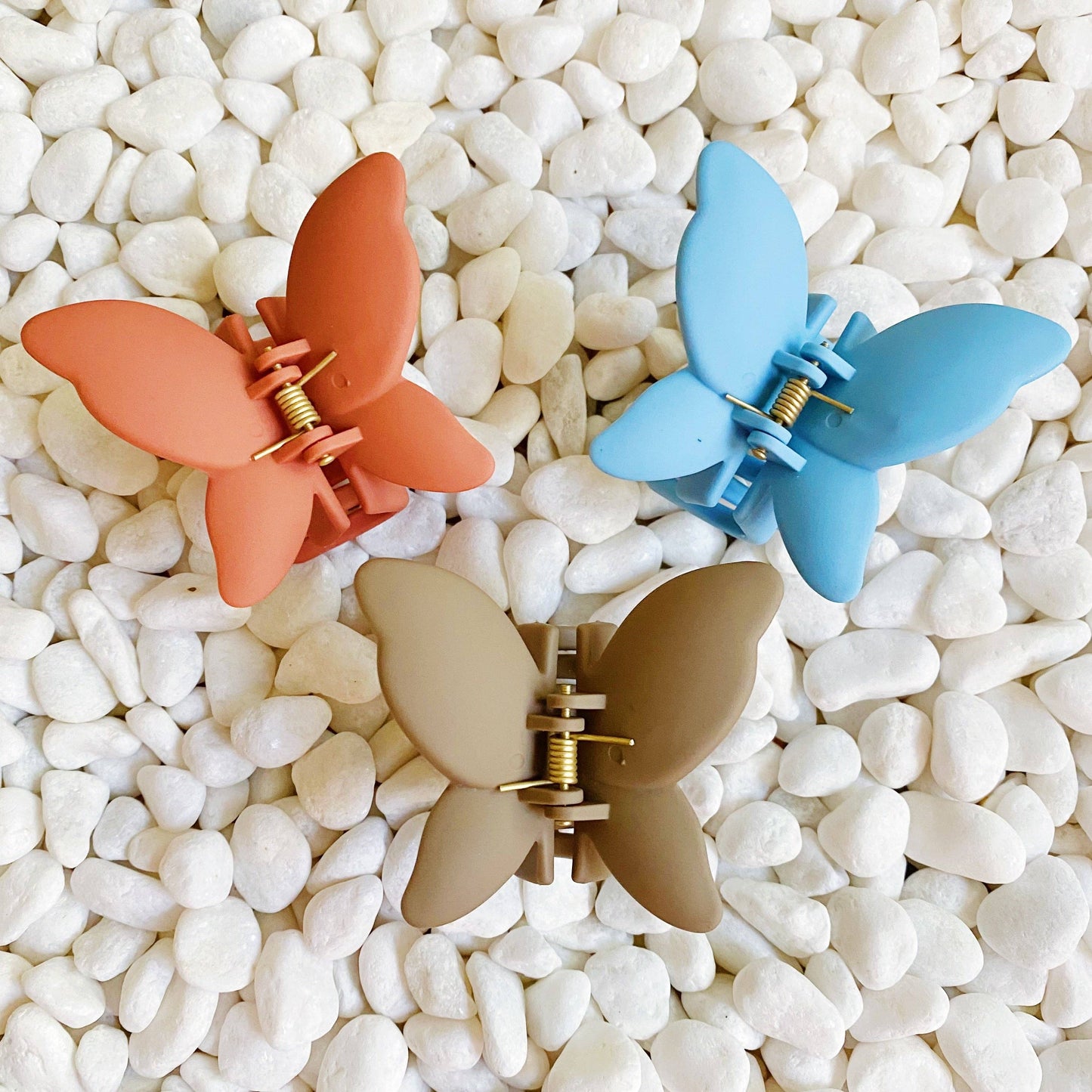 Trio of Butterflies Hair Claw Set: Sky Blue