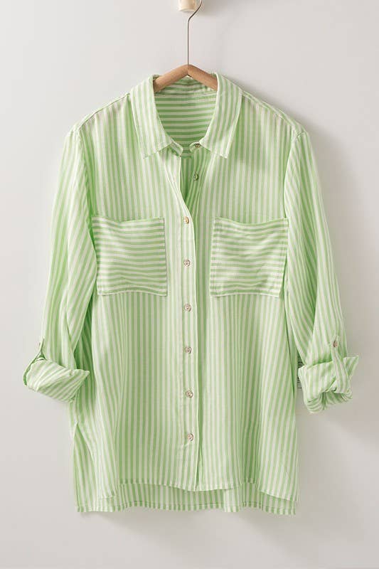 Lime Button Down