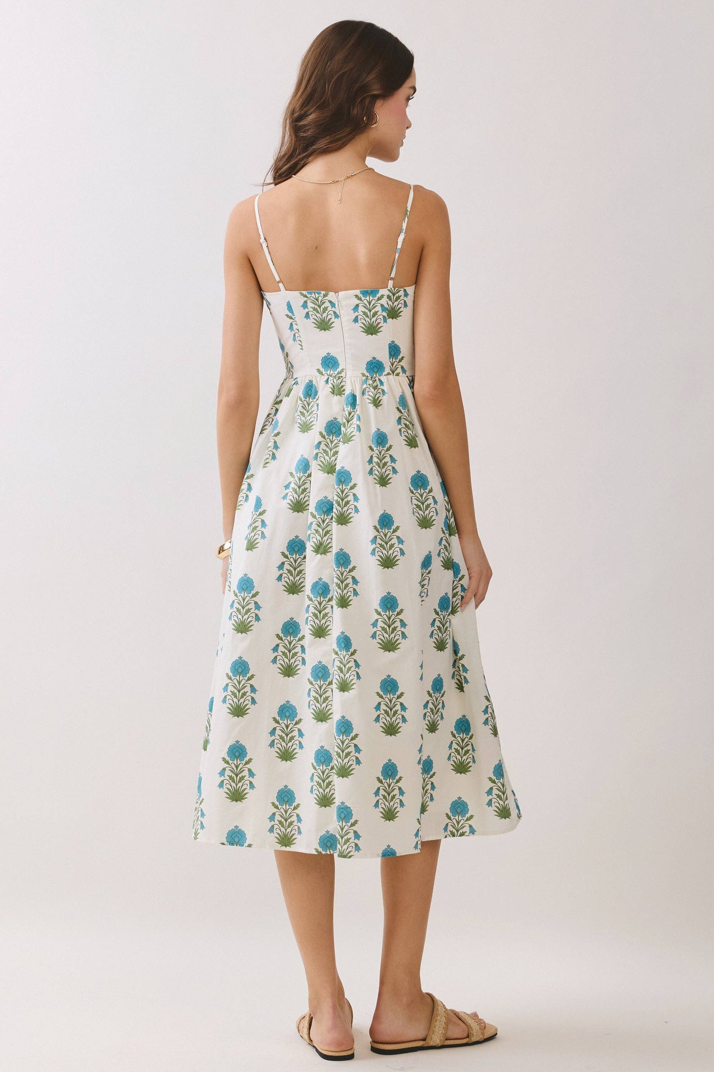Sweetheart Floral Midi Dress
