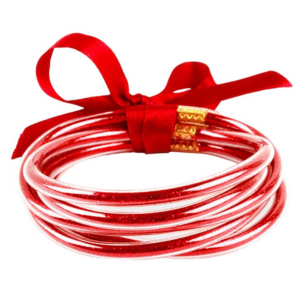 5PCS Glitter Jelly Tube Bangle Bracelets *FINAL SALE*