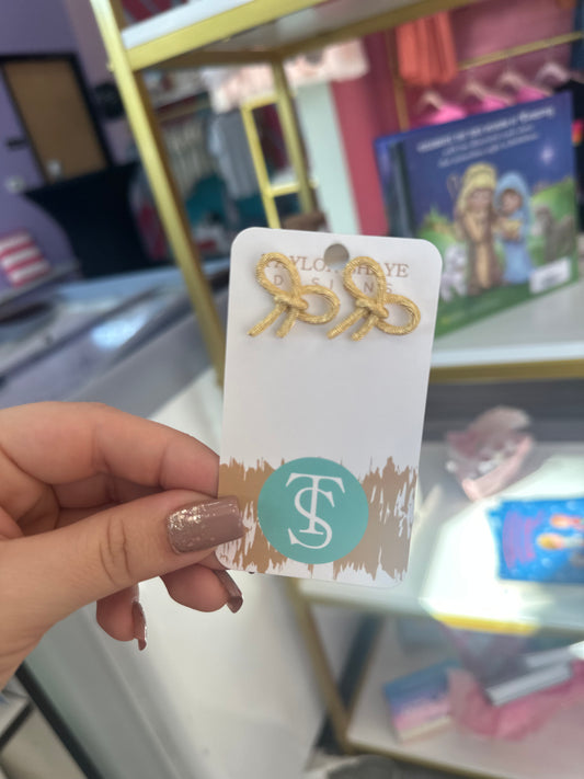Golden Bow Studs