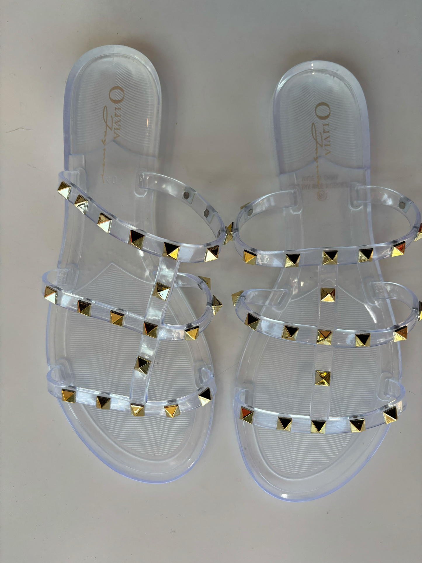 Clear Jelly Studded Sandals
