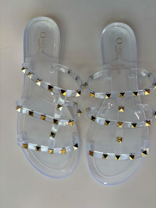 Clear Jelly Studded Sandals