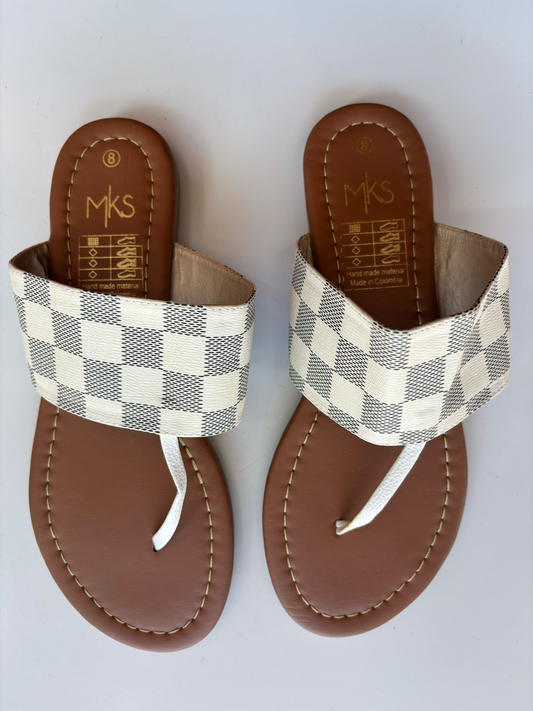 Checkered Nude Sandals