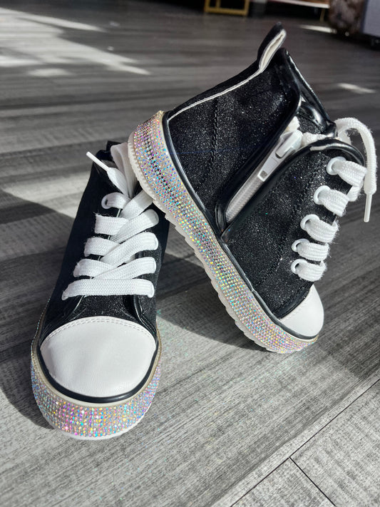 Rhinestone Black Tennis Shoes *FINAL SALE*