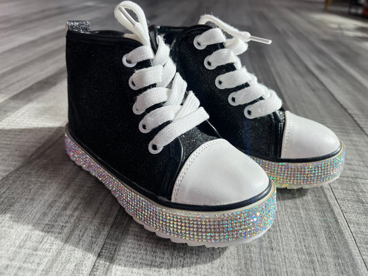 Rhinestone Black Tennis Shoes *FINAL SALE*