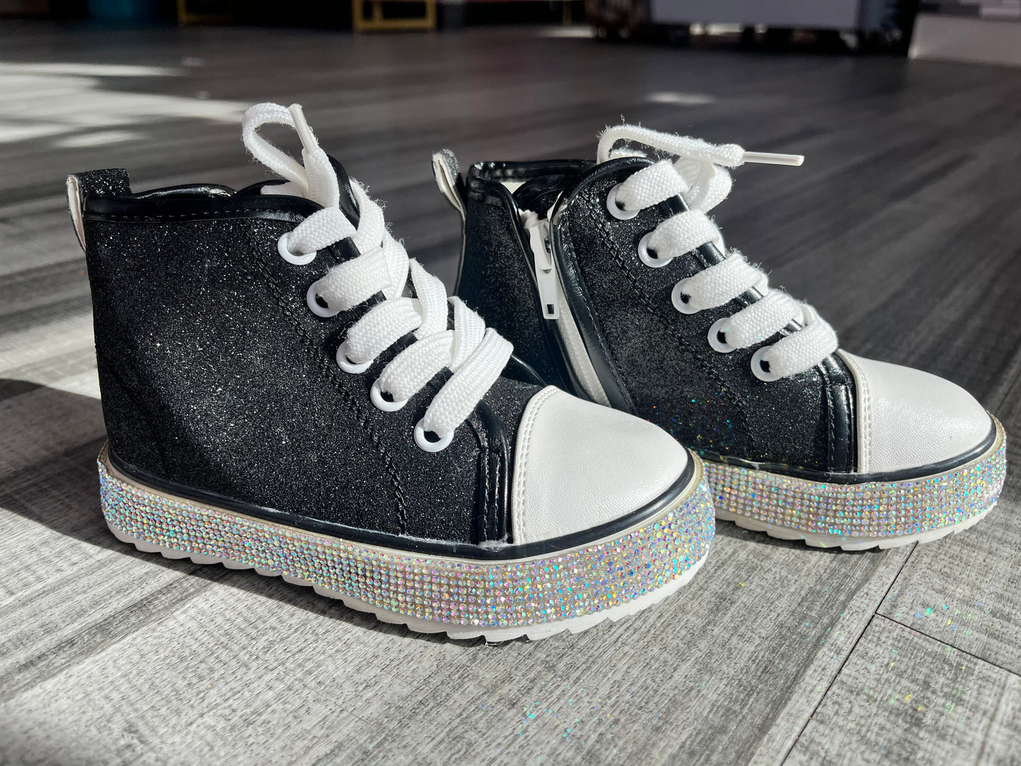 Rhinestone Black Tennis Shoes *FINAL SALE*