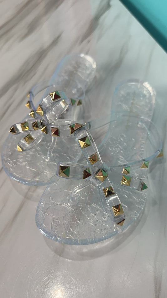 Clear Bow Jelly Sandals
