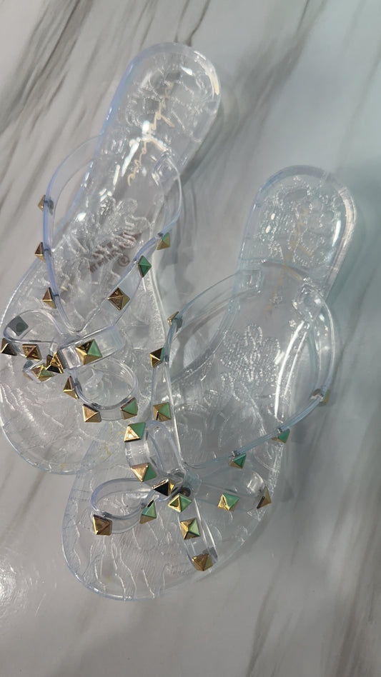 Clear Bow Jelly Sandals