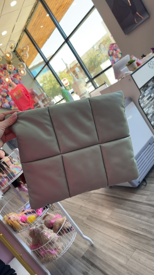 Mint Green Magnet Puff Clutch Bag