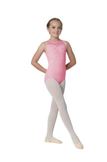 Tank Lace Leotard- Pop Pink