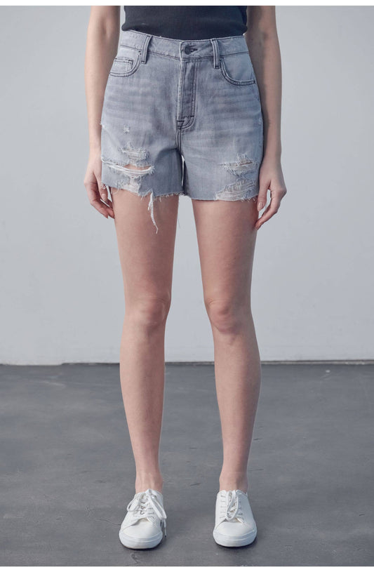 Classic Side Slit Denim Shorts