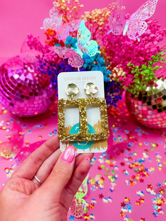 Gold Brighter Days Rectangle Drops*FINAL SALE*
