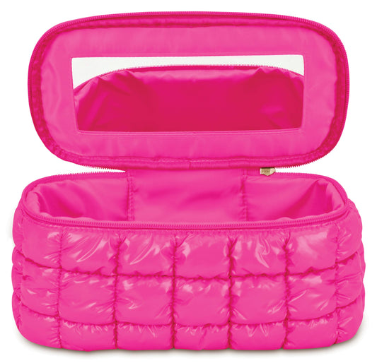Hot Pink Puffer Cosmetic Case