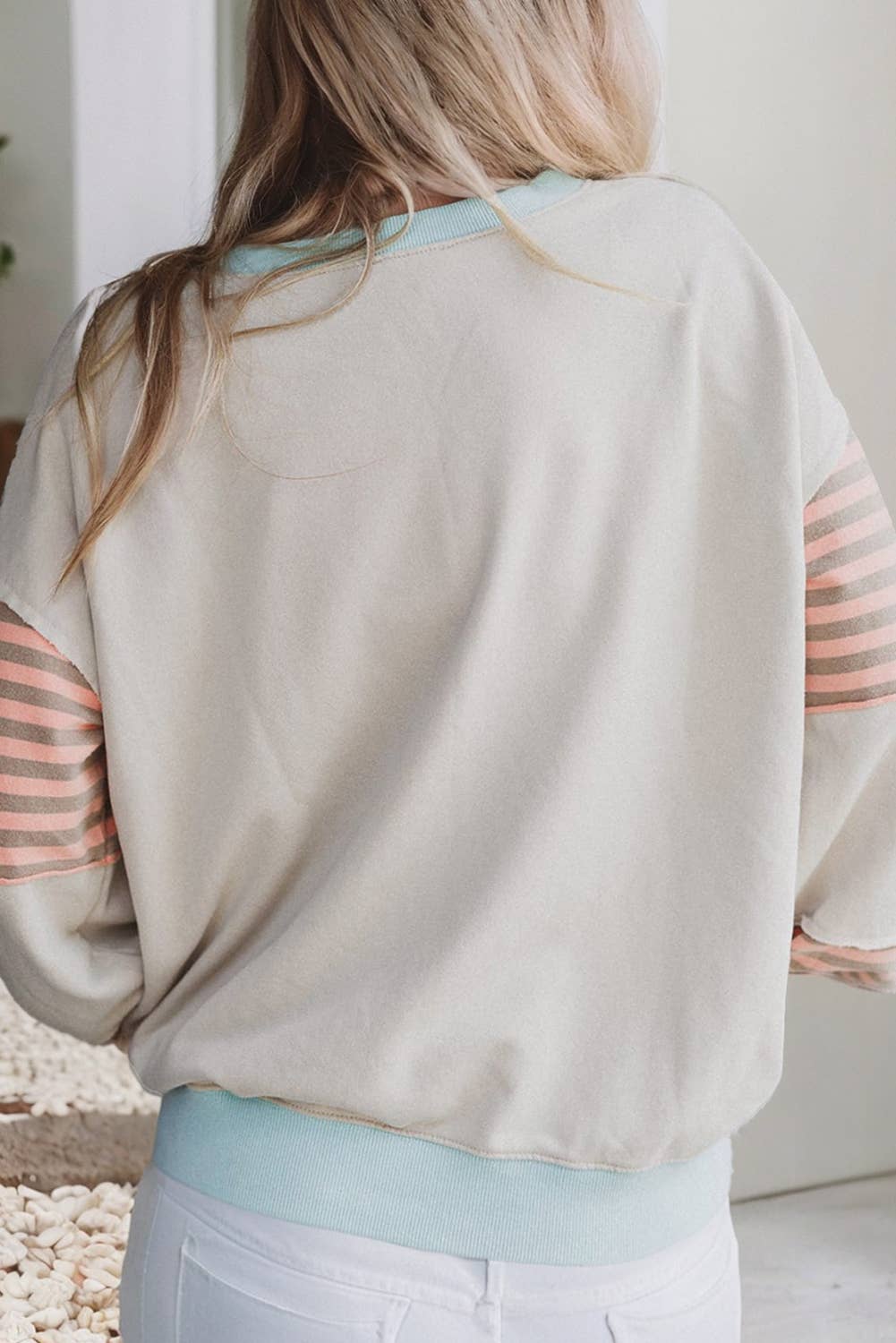 Striped Colorblock Oversized Shirt