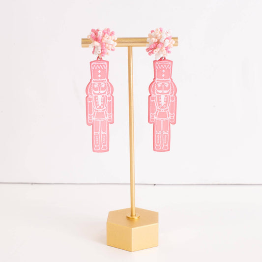 Nutcracker Pom Pom Earring