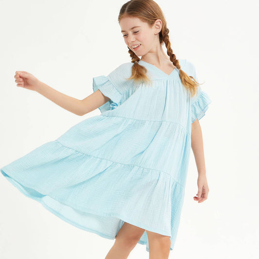 Light Blue Ruffle Dress