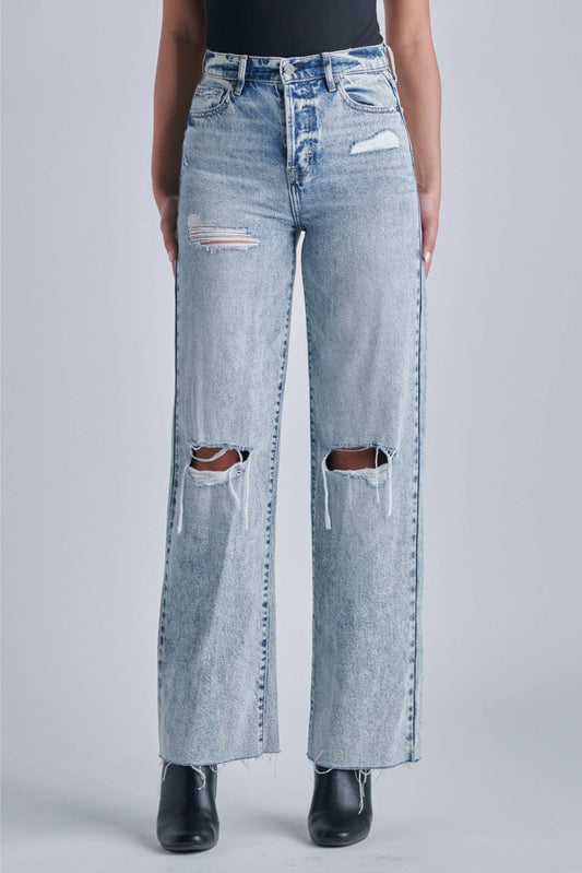 Medium Wash Distressed Dad Jeans