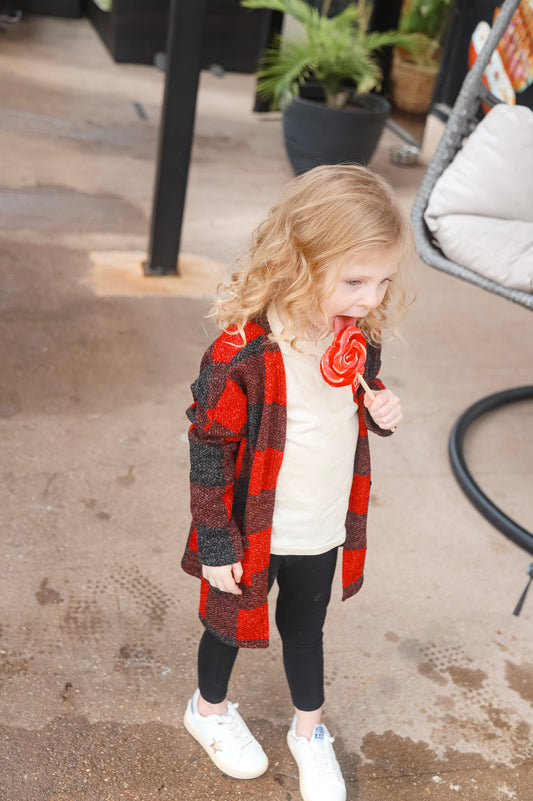 Kids Black/Red Cardigan *FINAL SALE*