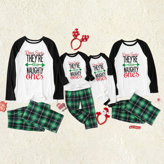 Christmas Top and Plaid Pants Family Matching Pajamas Sets (Adults) *FINAL SALE*