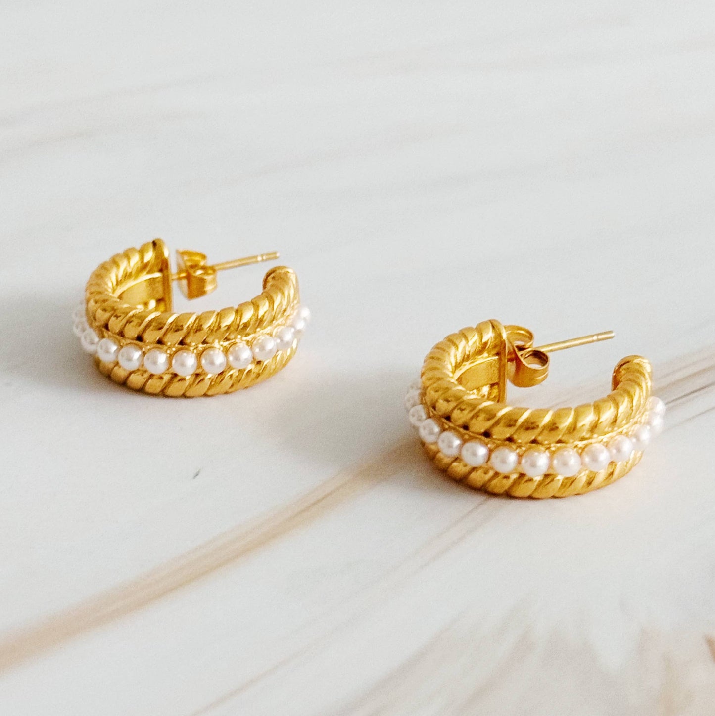 Pearl Hoop Earrings