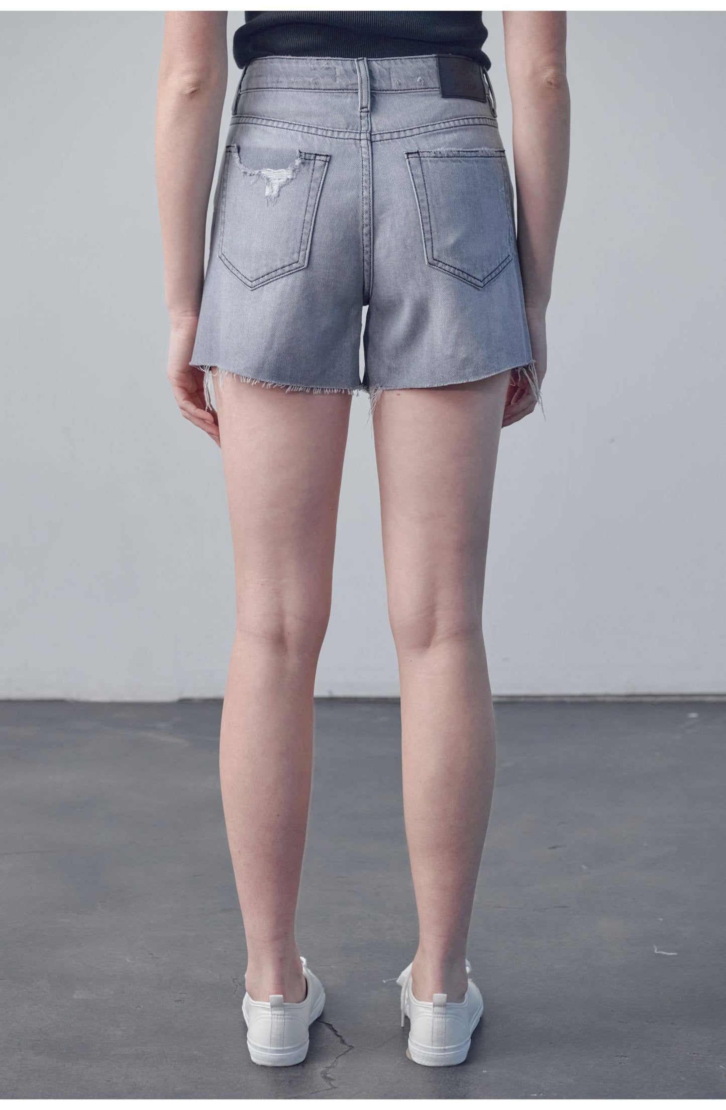 Classic Side Slit Denim Shorts