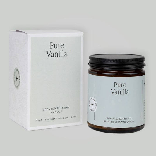 Pure Vanilla Essential Oil Beeswax Jar Candle: Non-Toxic