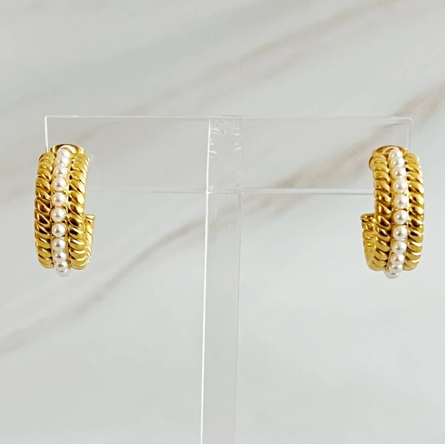 Pearl Hoop Earrings