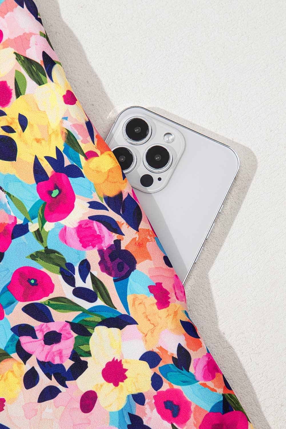 Floral Puff Sleeve V Neck Dress