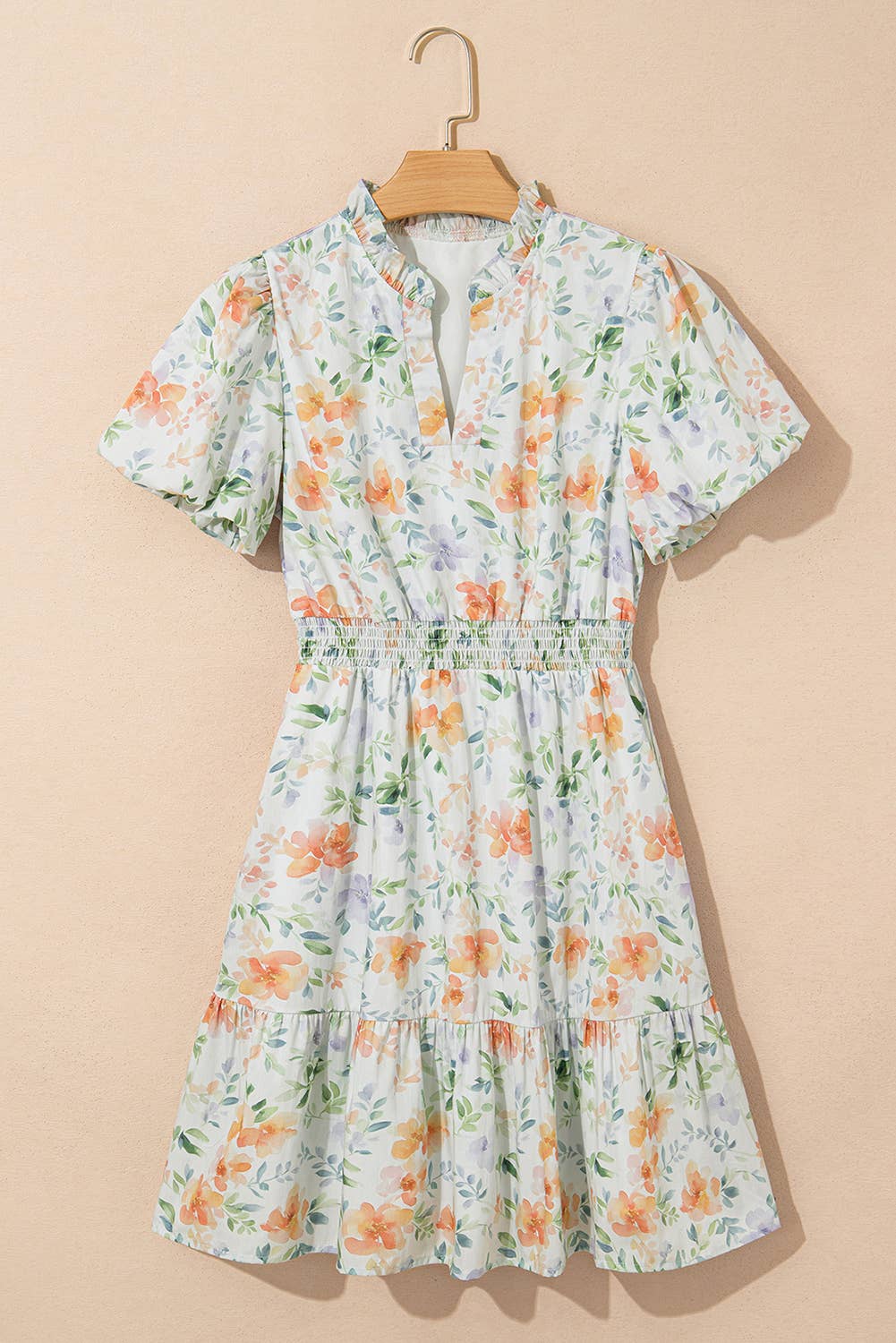 Floral Puff Sleeve Mini Dress