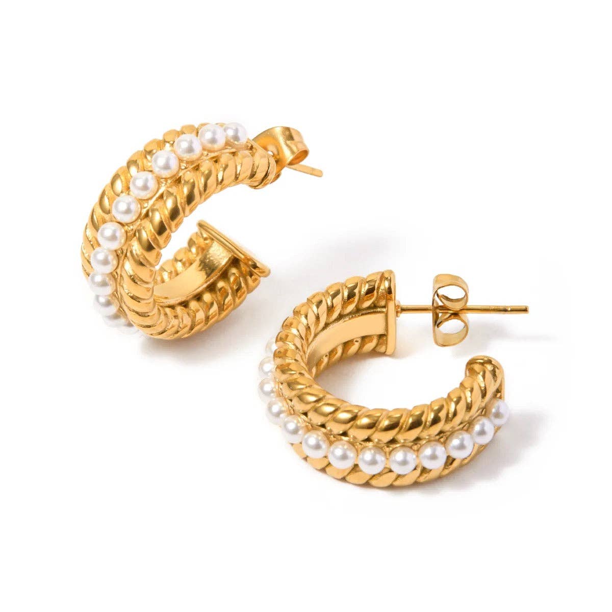 Pearl Hoop Earrings