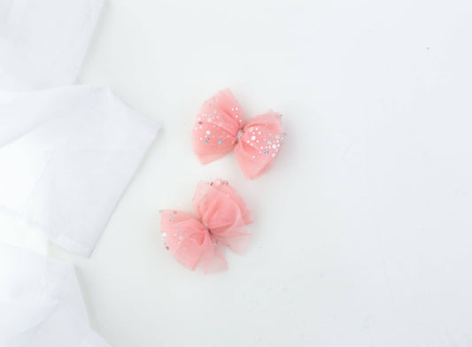 Tulle Hair Bow Clip Set