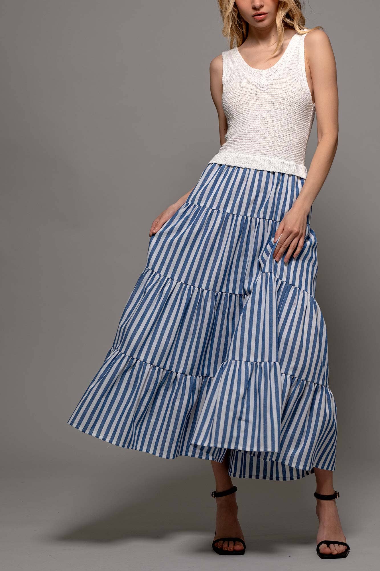 Striped Tiered Spring Maxi Dress