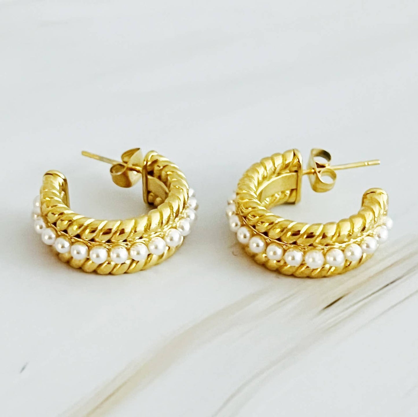 Pearl Hoop Earrings