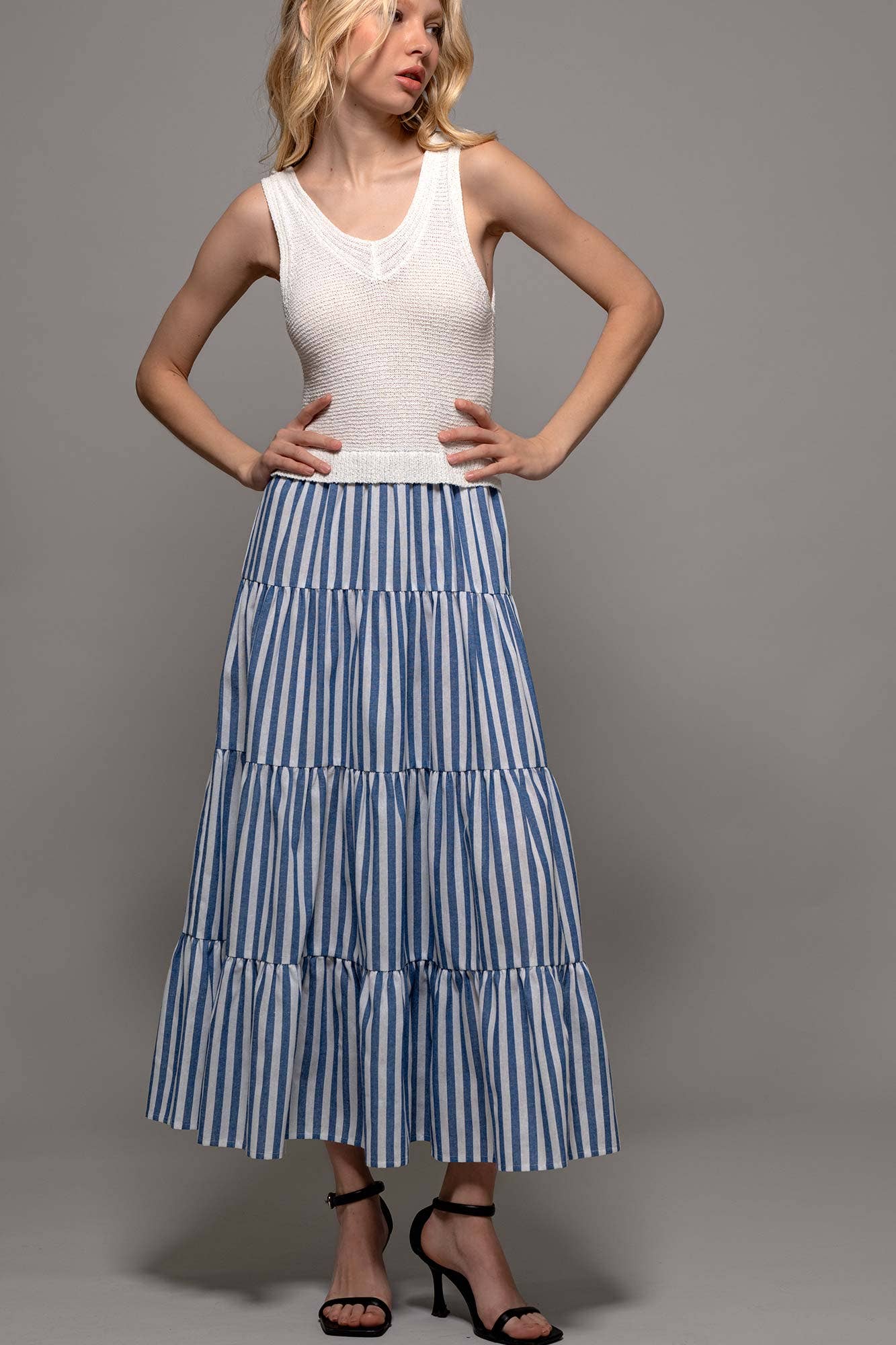 Striped Tiered Spring Maxi Dress