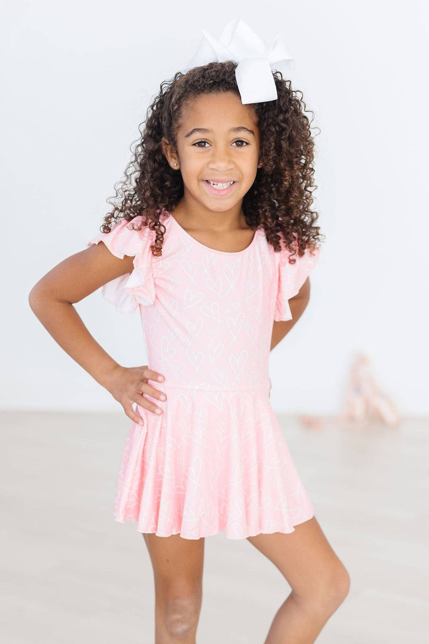 Pink Hearts Twirl Leotard