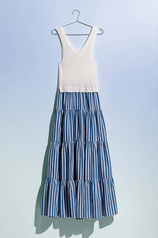 Striped Tiered Spring Maxi Dress