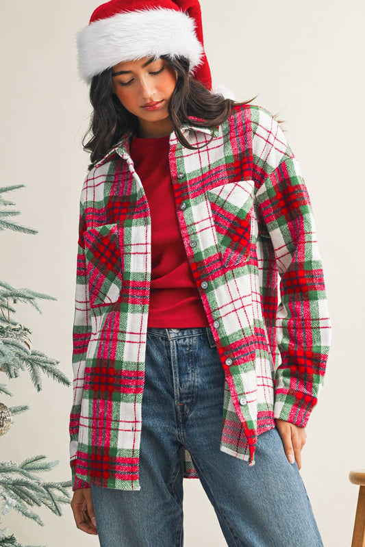 Christmas Plaid Flannel Shacket