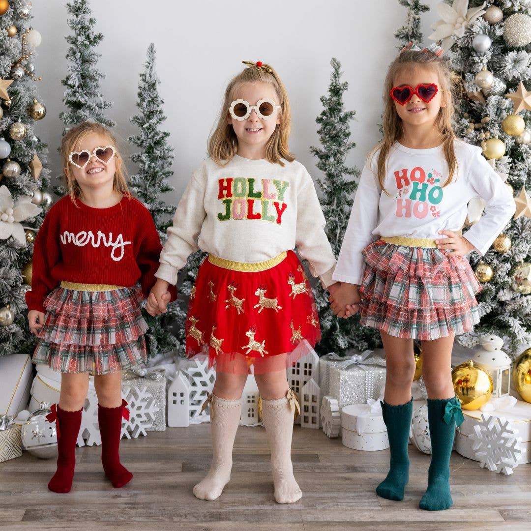 Reindeer Sequin Christmas Tutu Skirt