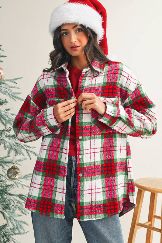 Christmas Plaid Flannel Shacket