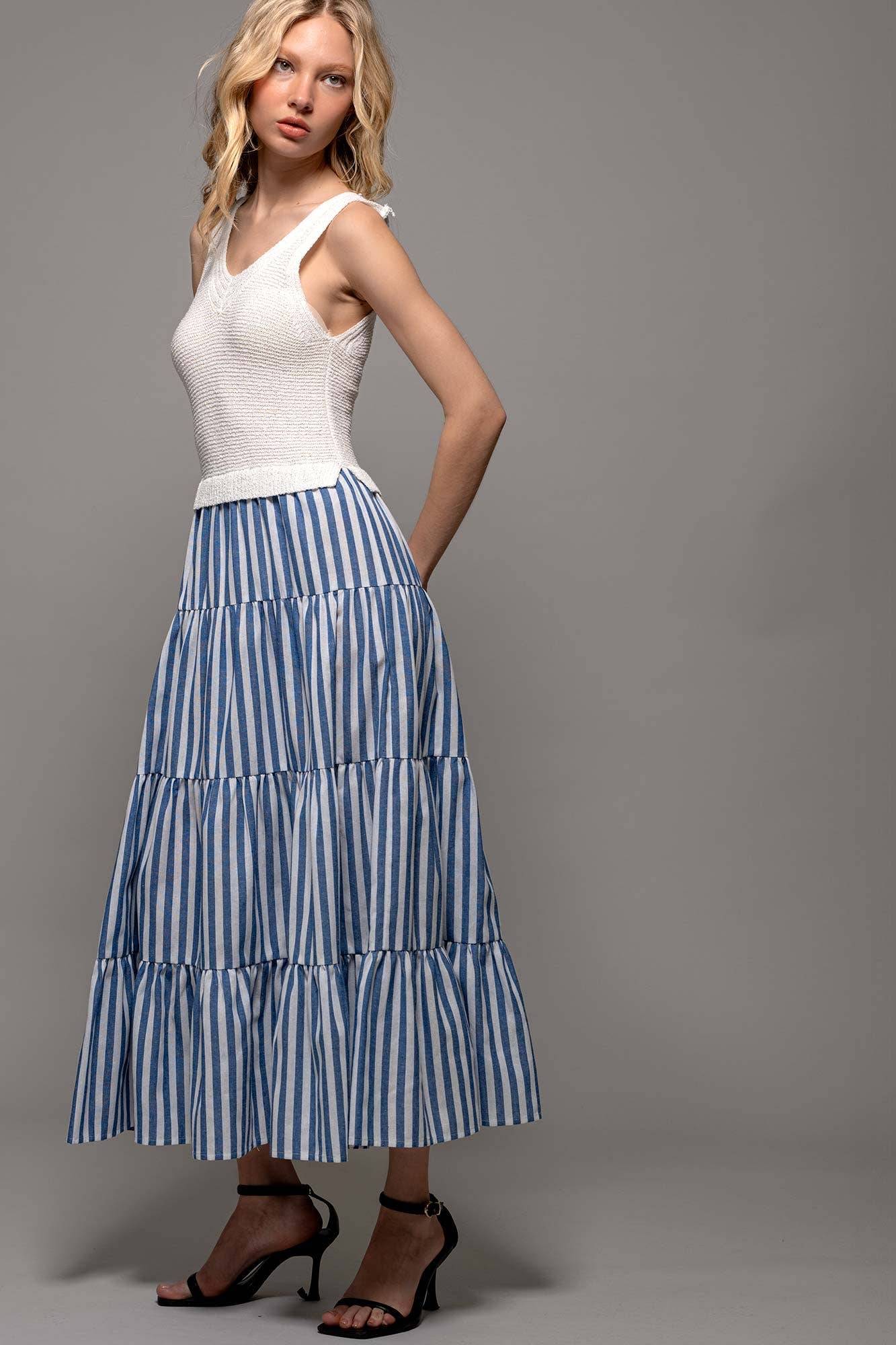 Striped Tiered Spring Maxi Dress