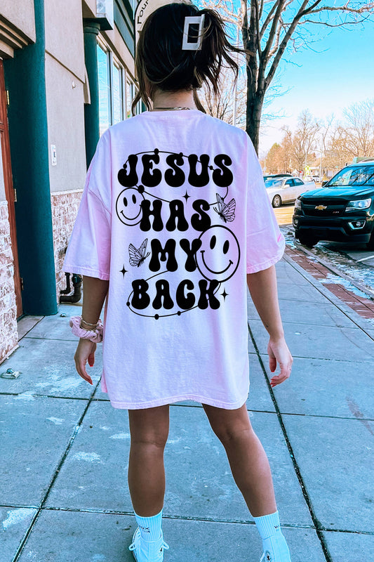"Jesus has my back" Graphic T-shirt *FINAL SALE*