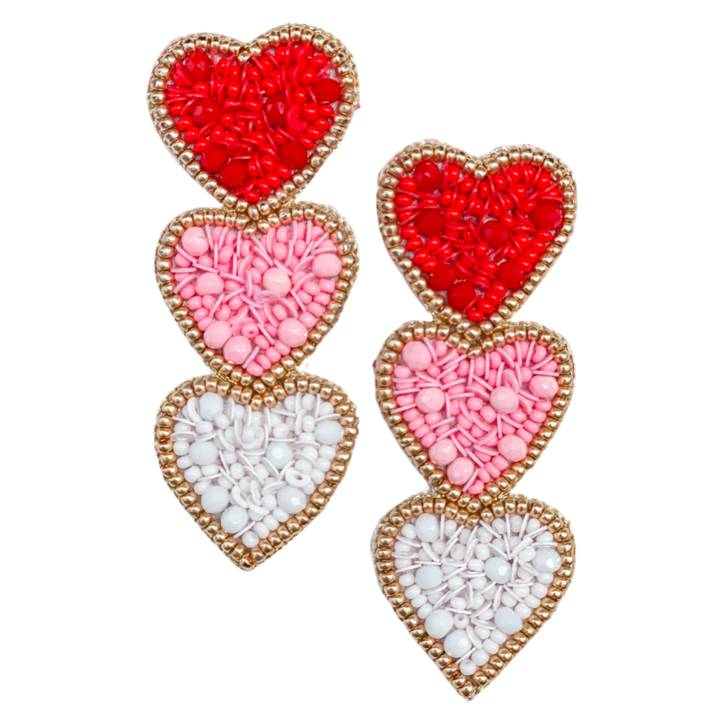 Triple Heart Valentines Earrings